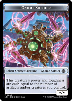 MTG Gnome, Gnome Soldier 16 Foil Double Sided Token The Lost Caverns of Ixalan - Image 2