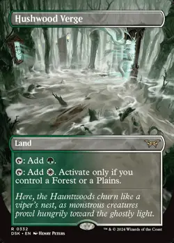MTG Hushwood Verge 332 Duskmourn Rare Borderless Land - Image 1