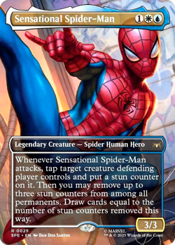 MTG Sensational Spider-Man 25 Rare Foil Borderless Marvel Spider-Man Eternal - Image 1