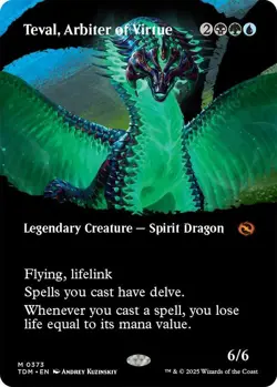 MTG Teval, Arbiter of Virtue 373 Mythic Borderless Tarkir Dragonstorm - Image 1