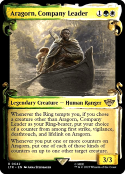 MTG Aragorn, Company Leader 642 Rare Foil Showcase Scrolls The Lord of the Rings - Image 1