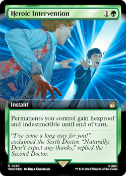 MTG Heroic Intervention 1067 Rare Surge Foil Extended Art Doctor Who - Image 1