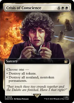 MTG Crisis of Conscience 928 Rare Surge Foil Extended Art Doctor Who - Image 1