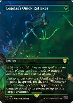 MTG FOIL Legolas's Quick Reflexes Borderless - The Lord of the Rings Commander - Image 1