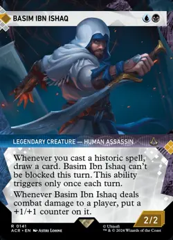 MTG Basim Ibn Ishaq 141 Rare Borderless Assassin's Creed - Image 1
