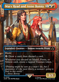 MTG Mary Read and Anne Bonny 120 Rare Foil Borderless Assassin's Creed - Image 1