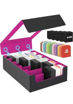 3950+ Trading Card Storage Box, 5 Rows Commander Card Deck Box with Top Display - Image 1