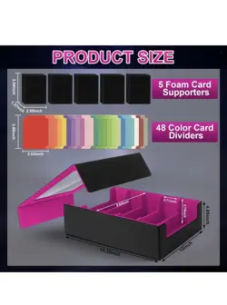 3950+ Trading Card Storage Box, 5 Rows Commander Card Deck Box with Top Display - Image 3