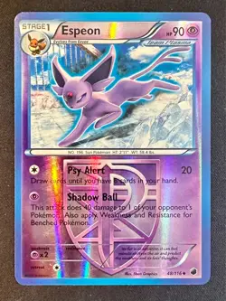 Espeon 48/116 2013 B&W Plasma Freeze Pokemon Card TCG Reverse Holo - VLP - Image 1