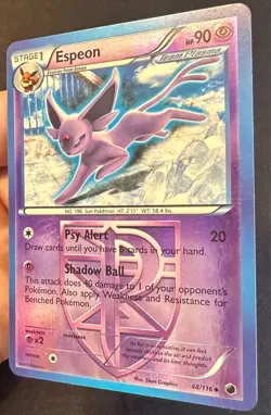 Espeon 48/116 2013 B&W Plasma Freeze Pokemon Card TCG Reverse Holo - VLP - Image 3