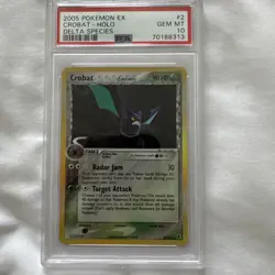 PSA 10 GEM MINT CROBAT Holo Rare Card - 2005 Pokemon EX Delta Species Set -2/113 - Image 1