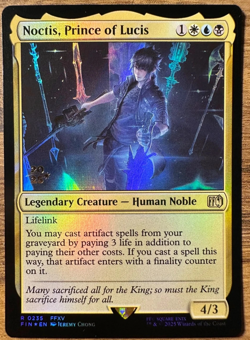 MTG Final Fantasy Prerelease Promo Foil Noctis, Prince of Lucis (NM) - Image 1