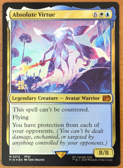 MTG Final Fantasy Prerelease Promo Foil Absolute Virtue (NM) - Image 1