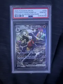 Pokemon TCG Cynthia's Garchomp EX Card 232/182 Sir Destined Rivals PSA 10 - Image 1