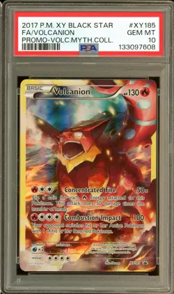 2017 POKEMON XY BLACK STAR #XY185 FULL ART VOLCANION GEM MT PSA 10 PROMO - Image 1