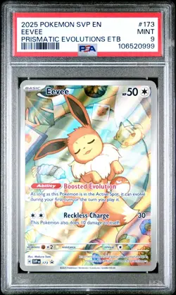 2025 POKEMON SVP EN-SV BLACK STAR PROMO #173 EEVEE PSA 9 - Image 1