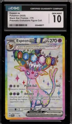 Pokemon Espeon ex Prismatic Evo. Figure Coll. Promo SVP EN 175 CGC 10 Gem Mint - Image 1