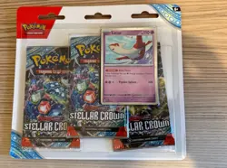 Pokemon Scarlet & Violet Stellar Crown 3 Pack Blister New and Sealed Latias - Image 1