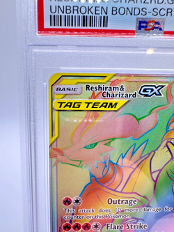 2019 Pokemon S&M Unbroken Bonds Reshiram & Charizard GX #217 | TAG TEAM | PSA 9 - Image 2