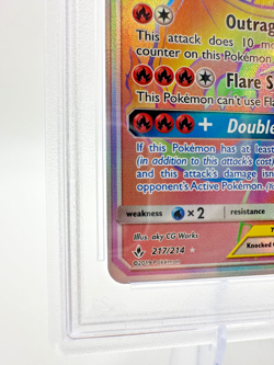 2019 Pokemon S&M Unbroken Bonds Reshiram & Charizard GX #217 | TAG TEAM | PSA 9 - Image 4