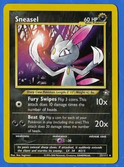 2000 Wizards Pokemon Neo Genesis Unlimited Sneasel 25/111 Non-Holo NM-MT - Image 1