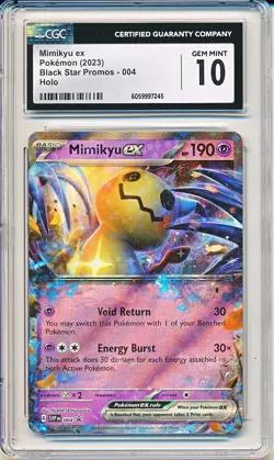 MIMIKYU EX 2023 POKEMON SCARLET & VIOLET S&V BLACK STAR PROMO #004 CGC 10 GEM MT - Image 1