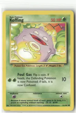 Pokemon Koffing Common Base Set 051/102 - Image 1