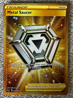 Pokemon TCG Sword & Shield Base Set Metal Saucer 214/202 Secret Rare - Image 1