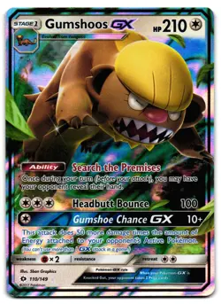 Gumshoos GX 110/149 - Sun & Moon Rare GX Pokemon TCG Holo - LP Card - Image 1