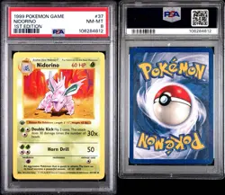 PSA 8 - Pokemon Card - Base 37/102 - NIDORINO (uncommon) *1st Edition* - NM-MT - Image 3