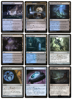 MTG - 9 x Different Blue & Black Dimir Lands & Artifacts for COMMANDER decks - Image 1