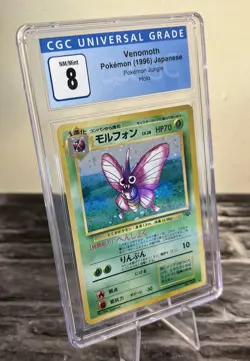 1996 Venomoth 049 Jungle Japanese Holo Rare CGC 8 NM/Mint Pokemon TCG - Image 1