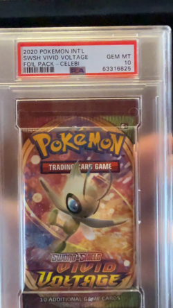 2020 Pokemon Intl Swsh Vivid Voltage Foil Pack Celebi GEM MT 10 Graded PSA - Image 2