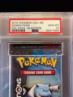 2016 Pokemon USA Inc Generations Foil Pack Blastoise GEM MT 10 Graded PSA - Image 4