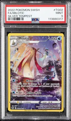 2022 POKEMON SWORD & SHIELD SILVER TEMPEST #TG02 FULL ART/MILOTIC PSA 9 - Image 1
