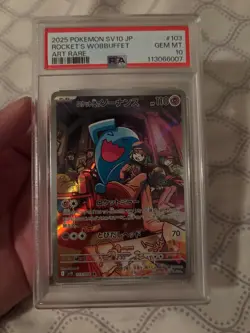 PSA 10 Rocket's Wobbuffet 103 Pokemon SV10 Glory Of Team Rocket Japanese 2025 Ar - Image 1