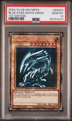 Blue-Eyes White Dragon PSA 10 - MP24-EN001 - Quarter Century Rare - Yugioh - Image 1