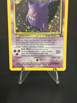 Pokemon Gengar TCG Fossil Holo Rare Card 5/62 Unplayed, NM-Mint Condition - Image 2