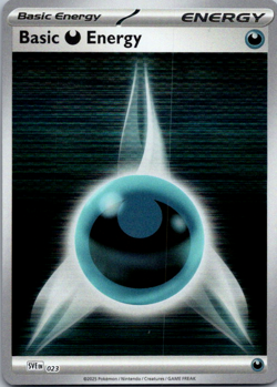 Basic Darkness Energy SVE 023 Holo Pattern Pokemon White Flare & Black Bolt NM - Image 1