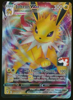 Pokemon Card Jolteon VMAX 051/203 Prize Pack Promo Series Stamp FA NM 2020 - Image 1