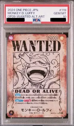 Luffy PSA 10 OP05-119 Wanted Emperors in the New World ONE PIECE Card Japanese - Image 1