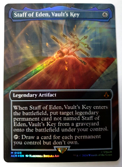MTG Assassin's Creed - Staff of Eden, Vault's Key - FOIL Borderless Mythic 0123 - Image 1