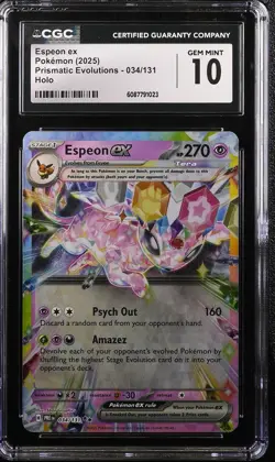 2025 Prismatic Evolutions Pokemon Espeon ex CGC 10 034/131 - Image 1
