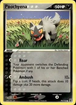 Poochyena 79/113 Common EX Delta Species Pokemon - Image 1