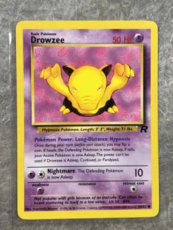 Drowzee 54/82 Pokemon TCG Team Rocket Vintage WOTC Regular (Light Play) 3 - Image 1
