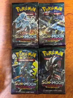 Pokemon TCG - Sun & Moon Guardians Rising Booster Packs - Artset x4 Packs - Image 1