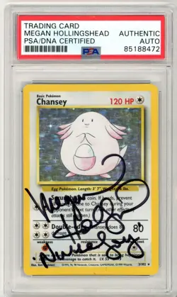PSA Signed Megan Hollingshead Pokemon TCG Chansey 003/102 Base Set Holo Rare - Image 1