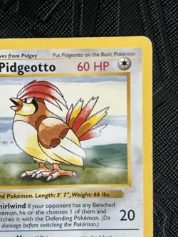 Pokemon TCG Pidgeotto 022/102 *Shadowless* Base Set Regular (English) - MP - Image 5