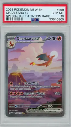 2023 Pokemon 151 Charizard ex 199/165 Special Illustration Rare PSA 10 - Image 1