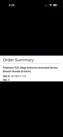 PRESALE 4x Pokemon TCG Mega Evolution Ascended Heroes Booster Bundle 6 Packs - Image 1